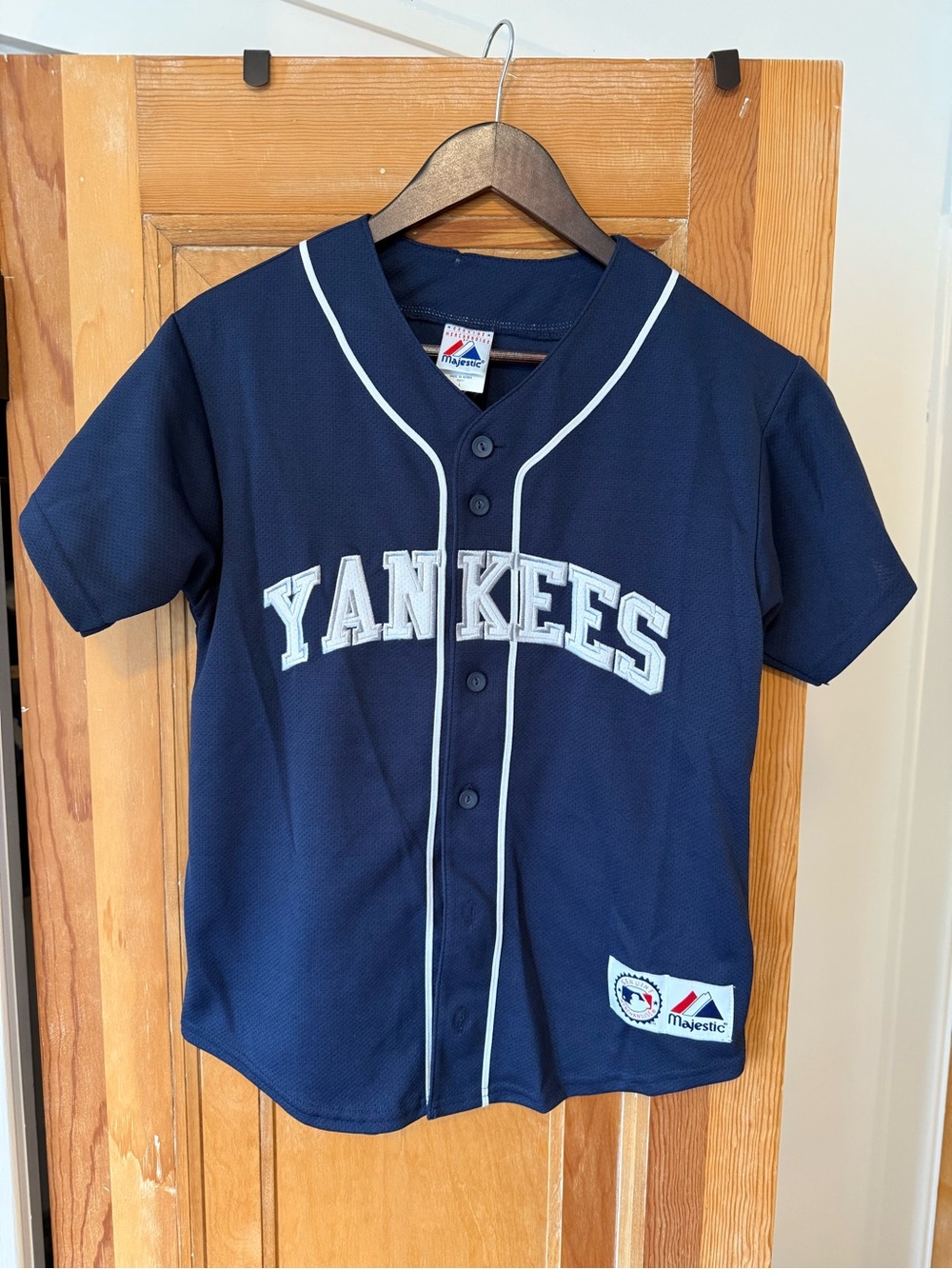 Majestic Navy and White Yankees Kids Baseball Jersey Jeter #2